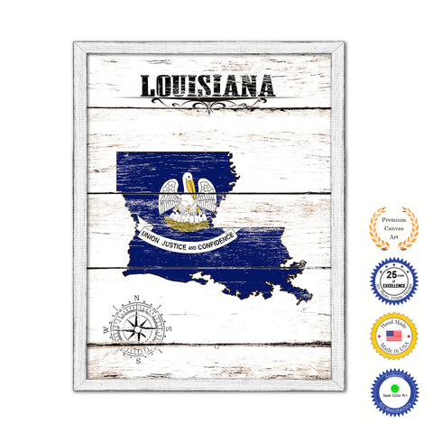Louisiana Flag Gifts Home Decor Wall Art Canvas Print with Custom Picture Frame