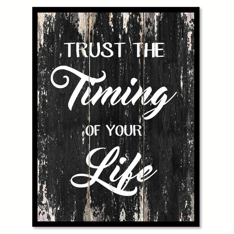 Trust the timing of your llfe 2 Motivational Quote Saying Canvas Print with Picture Frame Home Decor Wall Art