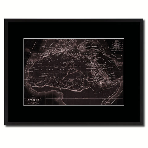 Denmark Centuries Vintage Monochrome Map Canvas Print, Gifts Picture Frames Home Decor Wall Art