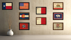 Malta Country Flag Vintage Canvas Print with Brown Picture Frame Home Decor Gifts Wall Art Decoration Artwork
