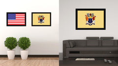 New Jersey State Flag Canvas Print with Custom Black Picture Frame Home Decor Wall Art Decoration Gifts