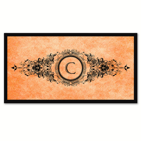 Alphabet Letter C Orange Canvas Print Black Frame Kids Bedroom Wall Décor Home Art