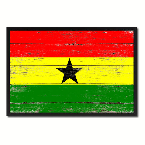 Ghana Country National Flag Vintage Canvas Print with Picture Frame Home Decor Wall Art Collection Gift Ideas