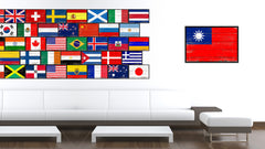 Taiwan Country National Flag Vintage Canvas Print with Picture Frame Home Decor Wall Art Collection Gift Ideas