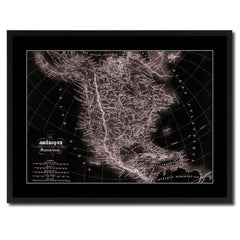 North America Canada Mexico Vintage Vivid Sepia Map Canvas Print, Picture Frames Home Decor Wall Art Decoration Gifts