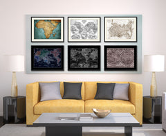 Siberia Russia Vintage Sepia Map Canvas Print, Picture Frame Gifts Home Decor Wall Art Decoration