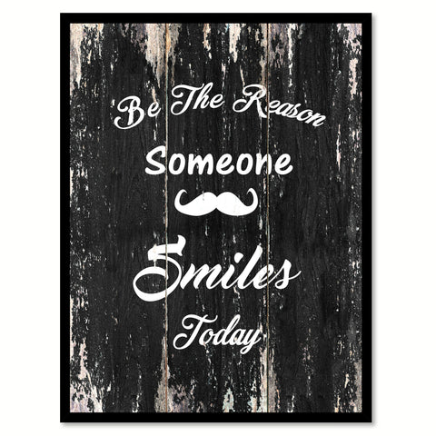Be the reason someone smiles today Motivational Quote Saying Canvas Print with Picture Frame Home Decor Wall Art