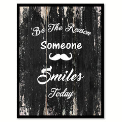 Be the reason someone smiles today Motivational Quote Saying Canvas Print with Picture Frame Home Decor Wall Art