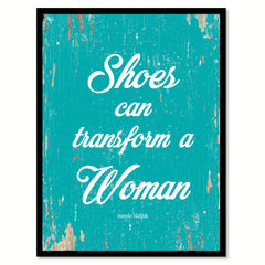 Shoes Can Transform A Woman Manolo Blahnik Quote Saying Framed Canvas Print Gift Ideas Home Decor Wall Art 111857 Aqua