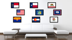 New York State Flag Canvas Print with Custom Black Picture Frame Home Decor Wall Art Decoration Gifts