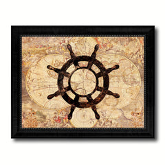 Wheel Vintage Nautical Map Home Decor Wall Art Livingroom Decoration