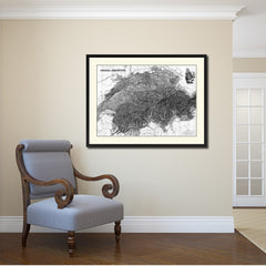 Texas Vintage B&W Map Canvas Print, Picture Frame Home Decor Wall Art Gift Ideas