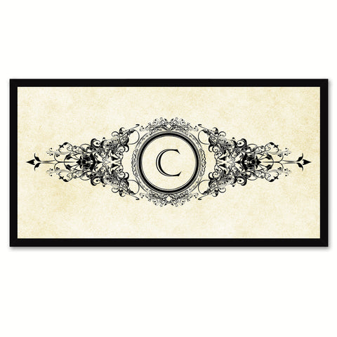 Alphabet Letter C White Canvas Print Black Frame Kids Bedroom Wall Décor Home Art