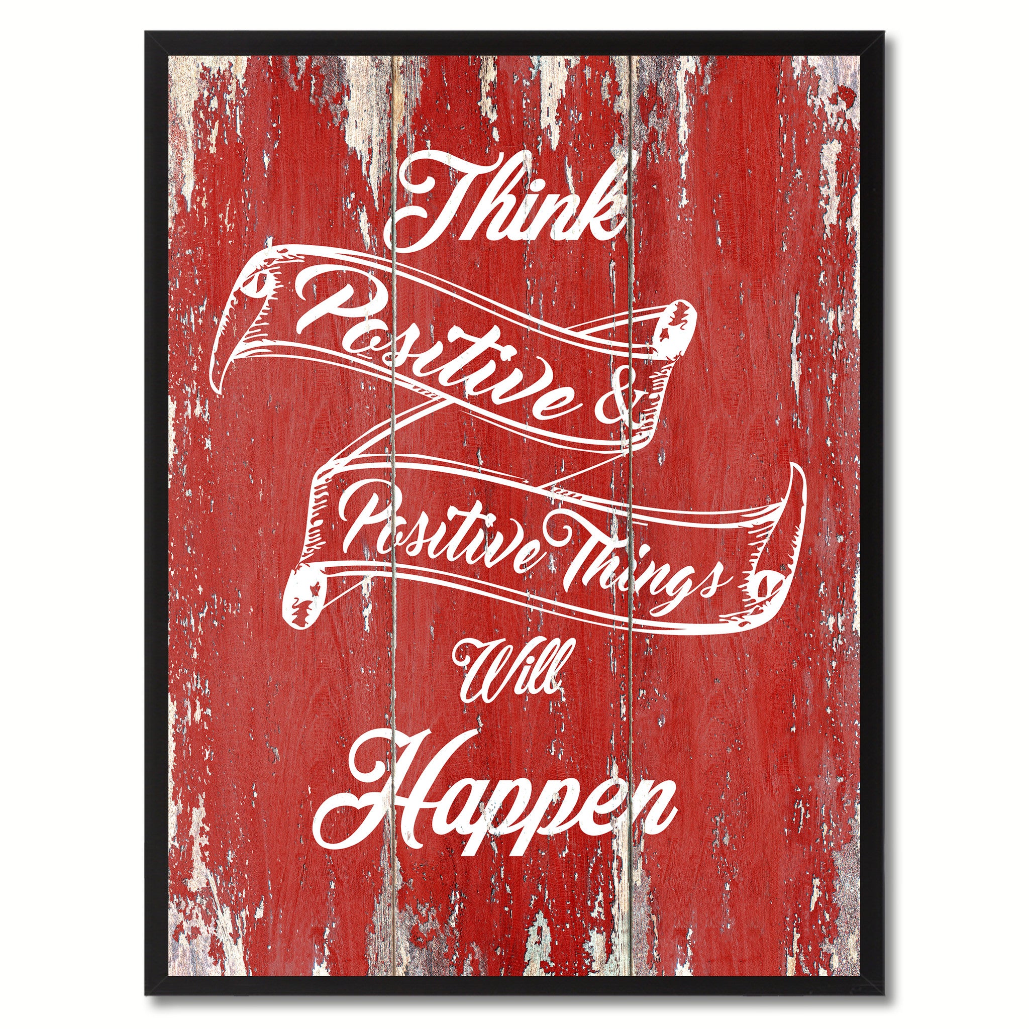 Think Positive & Positive Things Will Happen Inspirational Quote Saying Gift Ideas Home Décor Wall Art