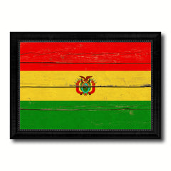 Bolivia Country Flag Vintage Canvas Print with Black Picture Frame Home Decor Gifts Wall Art Decoration Artwork