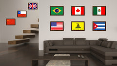 Split Up New Sprint Military Flag Canvas Print with Brown Picture Frame Home Decor Wall Art Gift Ideas