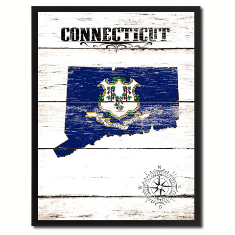Connecticut State Flag Gifts Home Decor Wall Art Canvas Print Picture Frames