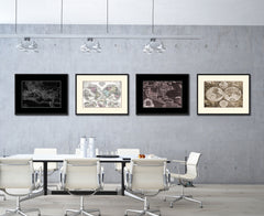Constantine EmpireVintage Monochrome Map Canvas Print, Gifts Picture Frames Home Decor Wall Art