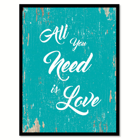 All You Need Is Love Happy Love Quote Saying Home Decor Wall Art Gift Ideas 111675