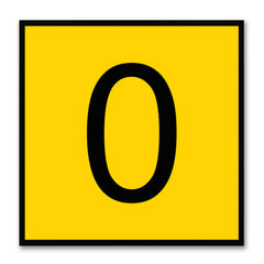 Number 0 Yellow Canvas Print Black Frame Kids Bedroom Wall Décor Home Art