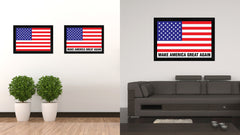 Make America Great Again USA Flag Canvas Print Black Picture Frame Gifts Home Decor Wall Art