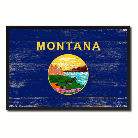 Montana Flag Canvas Print, Picture Frame Gift Ideas Home Décor Wall Art Decoration