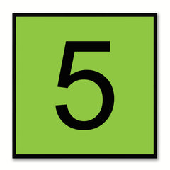 Number 5 Green Canvas Print Black Frame Kids Bedroom Wall Décor Home Art