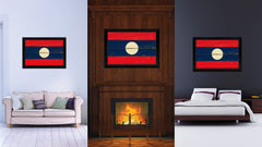 Laos Country Flag Vintage Canvas Print with Black Picture Frame Home Decor Gifts Wall Art Decoration Artwork