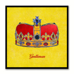Gentleman Yellow Canvas Print Black Frame Kids Bedroom Wall Home Décor