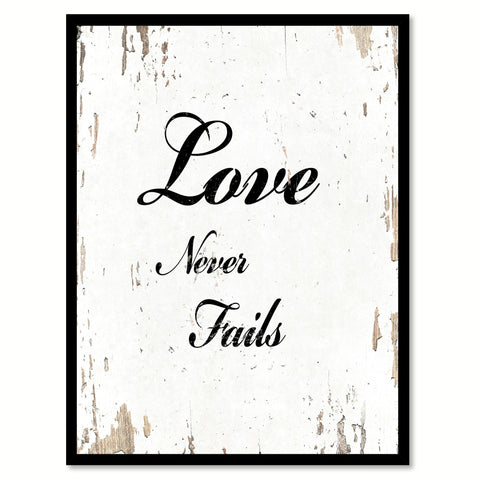 Love Never Fails Quote Saying Gift Ideas Home Decor Wall Art 111574