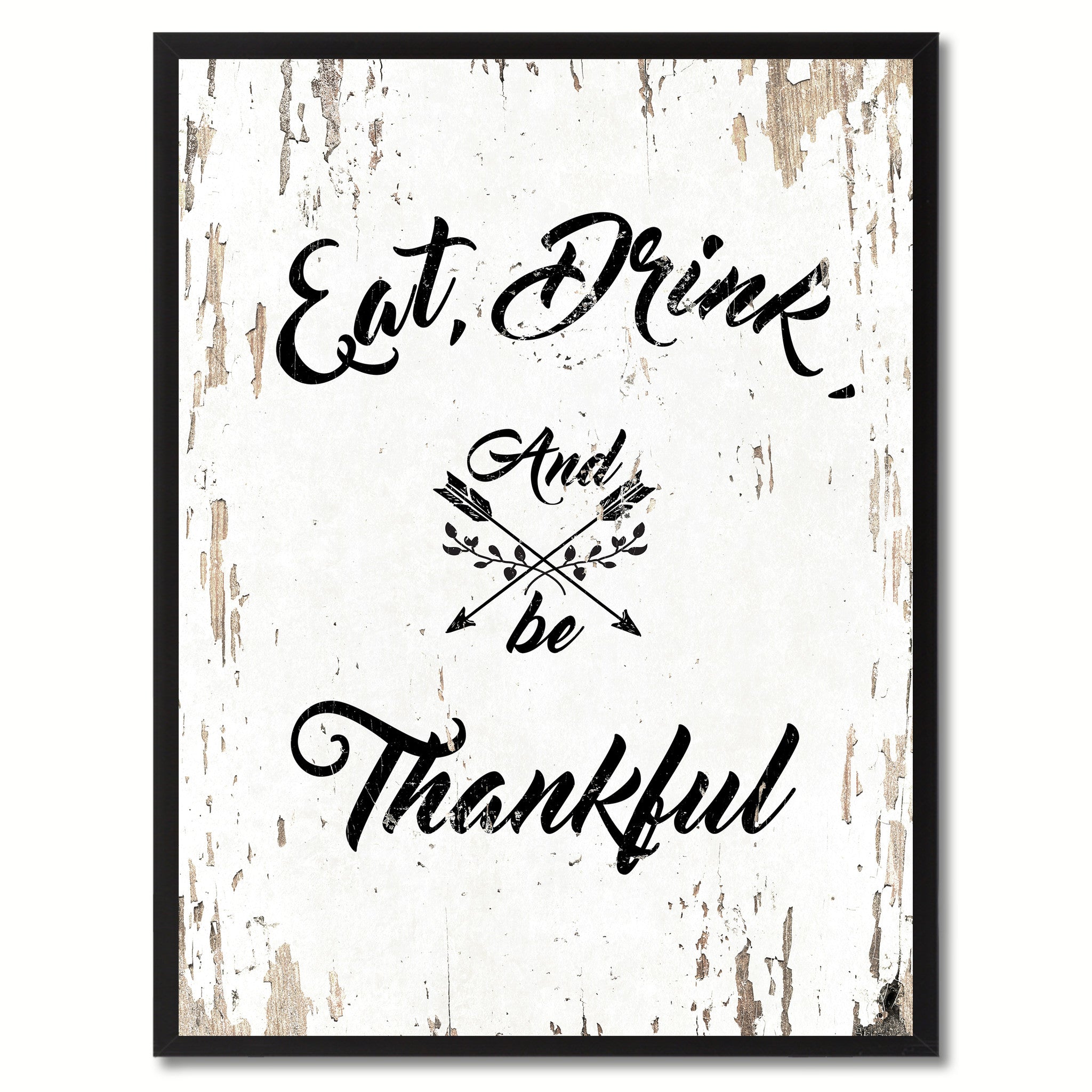 Eat drink & be thankful Happy Quote Saying Gift Ideas Home Decor Wall Art
