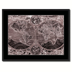 Macro Closeup Vintage Vivid Sepia Map Canvas Print, Picture Frames Home Decor Wall Art Decoration Gifts