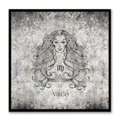 Zodiac Virgo Horoscope Canvas Print, Black Picture Frame Gifts Home Decor Wall Art Decoration