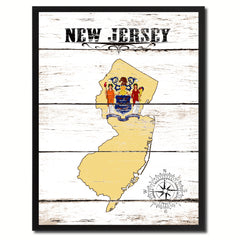 New Jersey State Flag Gifts Home Decor Wall Art Canvas Print Picture Frames