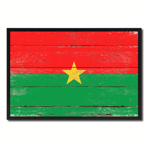 Burkina Faso Country National Flag Vintage Canvas Print with Picture Frame Home Decor Wall Art Collection Gift Ideas