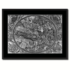 Christian Celestial Hemisphere Vintage Monochrome Map Canvas Print, Gifts Picture Frames Home Decor Wall Art