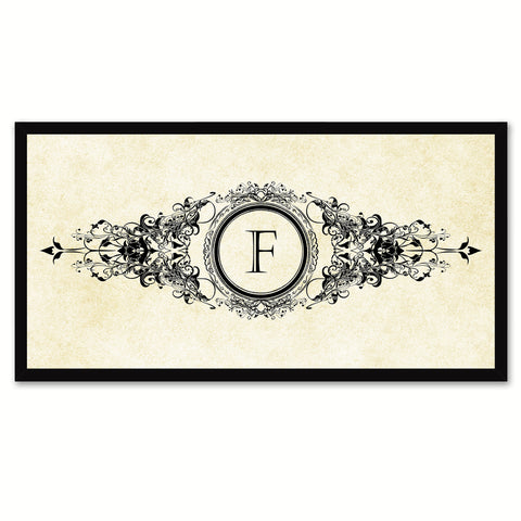 Alphabet Letter F White Canvas Print Black Frame Kids Bedroom Wall Décor Home Art