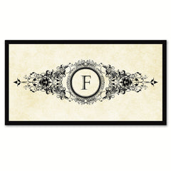 Alphabet Letter F White Canvas Print Black Frame Kids Bedroom Wall Décor Home Art