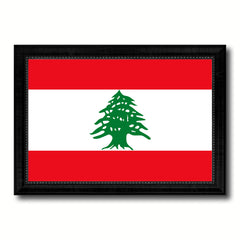 Lebanon Country Flag Texture Canvas Print with Black Picture Frame Home Decor Wall Art Decoration Collection Gift Ideas