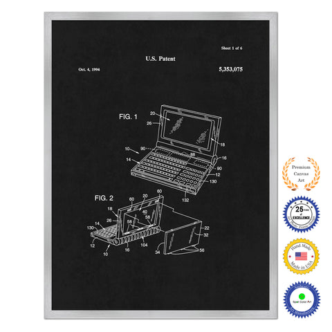 1994 Convertible flat panel display system Old Patent Art Print on Canvas Custom Framed Vintage Home Decor Wall Decoration Great for Gifts