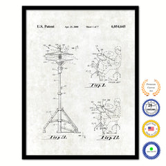 2000 Drummer Hi-Hat Cymbal Old Patent Art Print on Canvas Custom Framed Vintage Home Decor Wall Decoration Great for Gifts