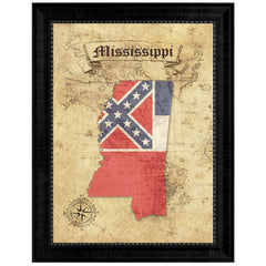 Mississippi State Vintage Map Gifts Home Decor Wall Art Office Decoration