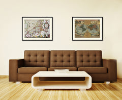 Leo Belgicvs Vintage Antique Map Wall Art Home Decor Gift Ideas Canvas Print Custom Picture Frame
