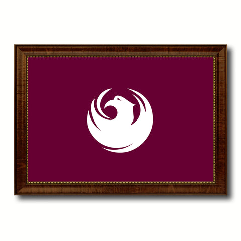 Phoenix City Arizona State Flag Canvas Print Brown Picture Frame