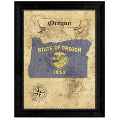 Oregon State Vintage Map Gifts Home Decor Wall Art Office Decoration