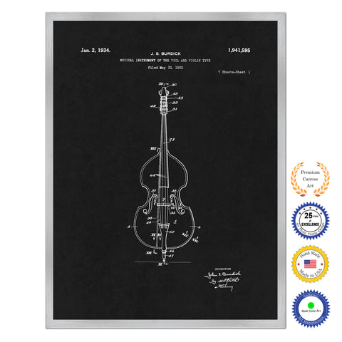 1934 Violin Old Patent Art Print on Canvas Custom Framed Vintage Home Decor Wall Decoration Great for Gifts