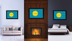 Palau Country Flag Vintage Canvas Print with Black Picture Frame Home Decor Gifts Wall Art Decoration Artwork