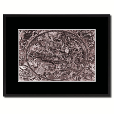 Christian Celestial Hemisphere Vintage Vivid Sepia Map Canvas Print, Picture Frames Home Decor Wall Art Decoration Gifts
