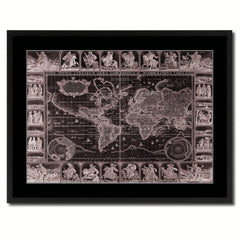 Geographic Vintage Vivid Sepia Map Canvas Print, Picture Frames Home Decor Wall Art Decoration Gifts