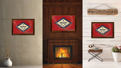 Arkansas State Vintage Flag Canvas Print with Brown Picture Frame Home Decor Man Cave Wall Art Collectible Decoration Artwork Gifts